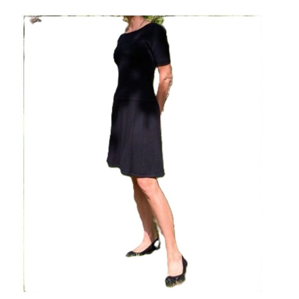 NWT Ann Taylor Petite Black Knit Dress • Dropped Waist • Size XXSP